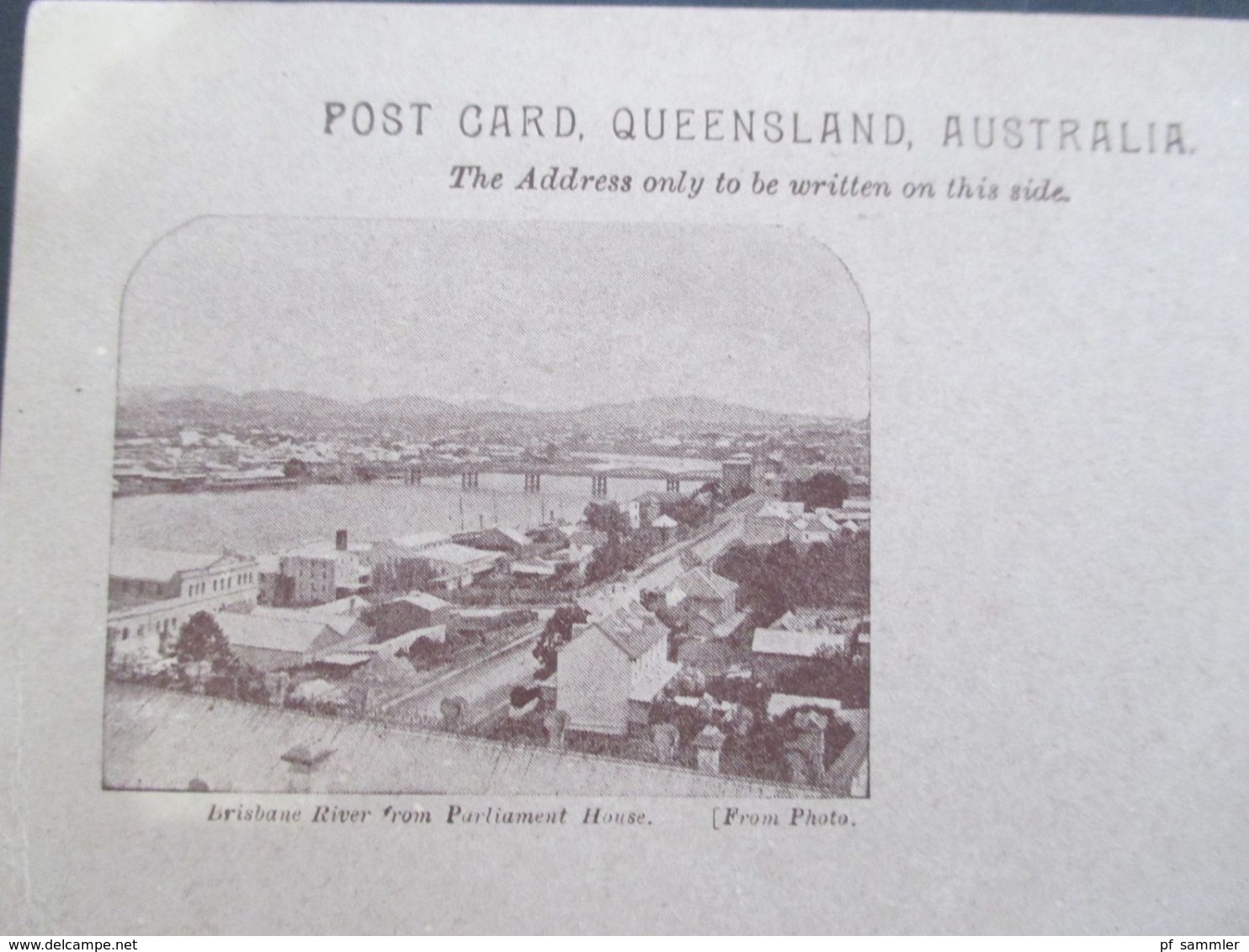 Australien 1898 Queensland Post Card Bildganzsache Brisbane River From Parliament House Entier Postal Ungebraucht - Covers & Documents
