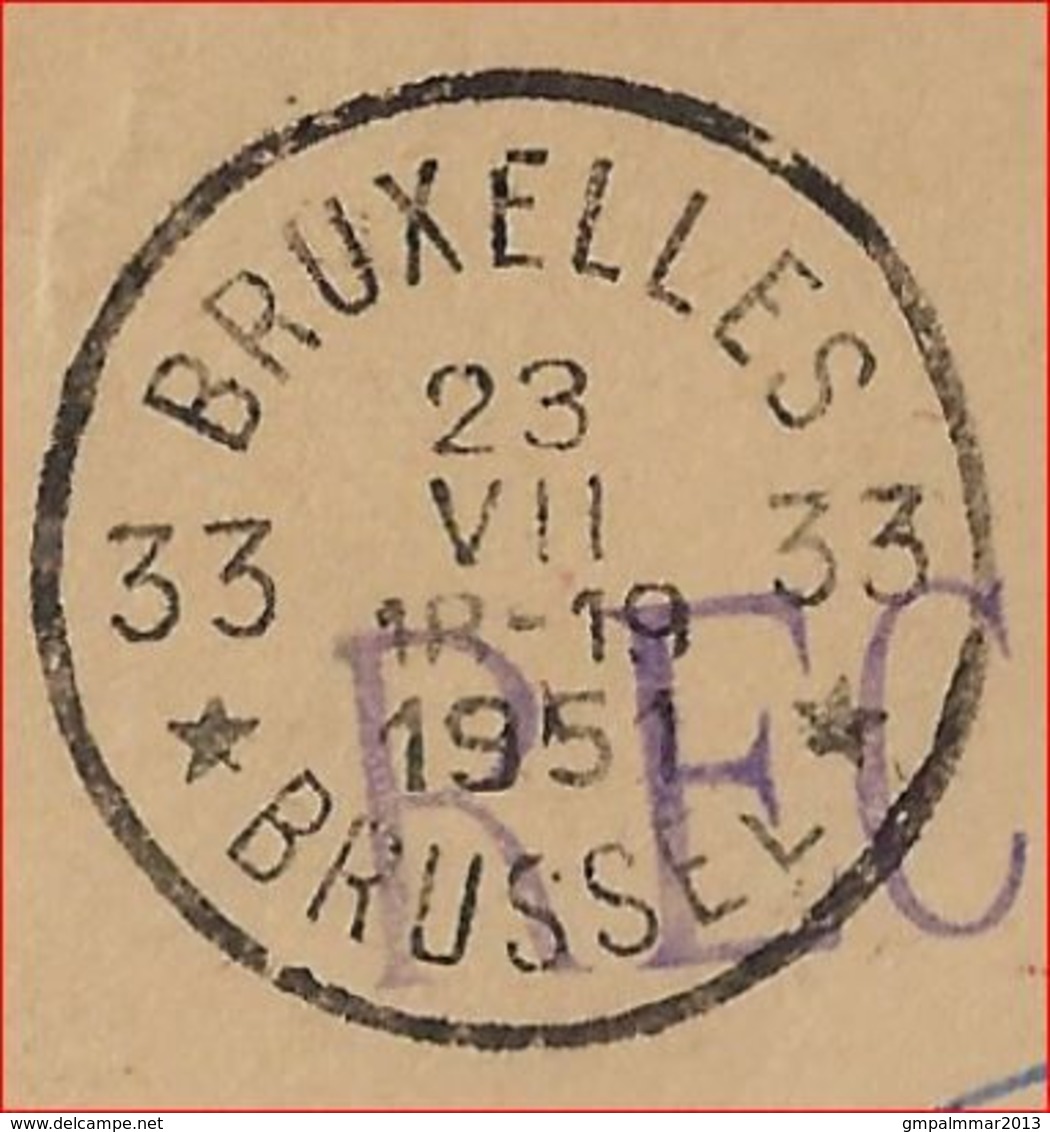 PERFIN LEOPOLD III Verzegelde Brief Verzonden Van BRUSSEL Naar Amsterdam (Nederland) Sterstempel BRUSSEL 33   ! LOT 324 - 1934-51