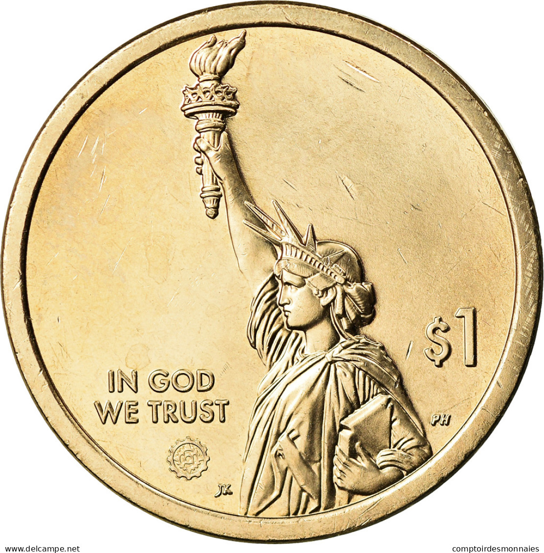 Monnaie, États-Unis, Dollar, 2019, Denver, American Innovation - Delawaere - Commemoratifs
