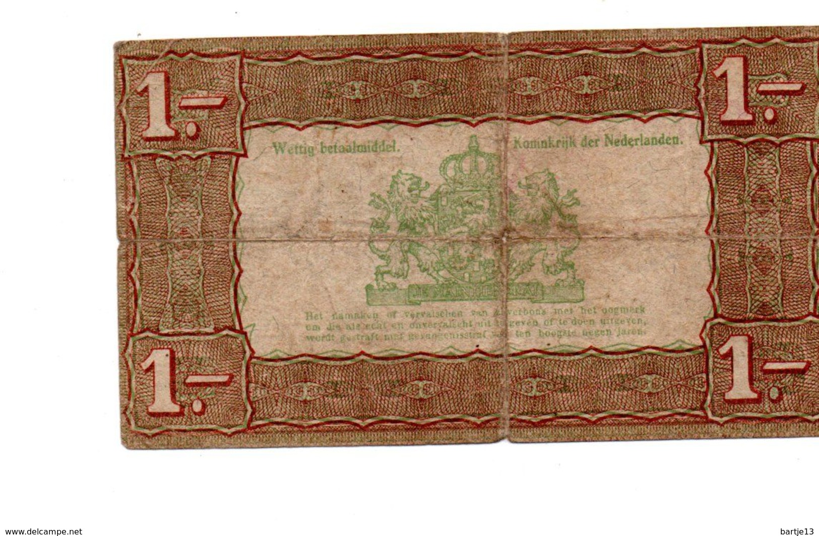 NEDERLAND ZILVERBON 1 GULDEN 1938 - 1 Florín Holandés (gulden)