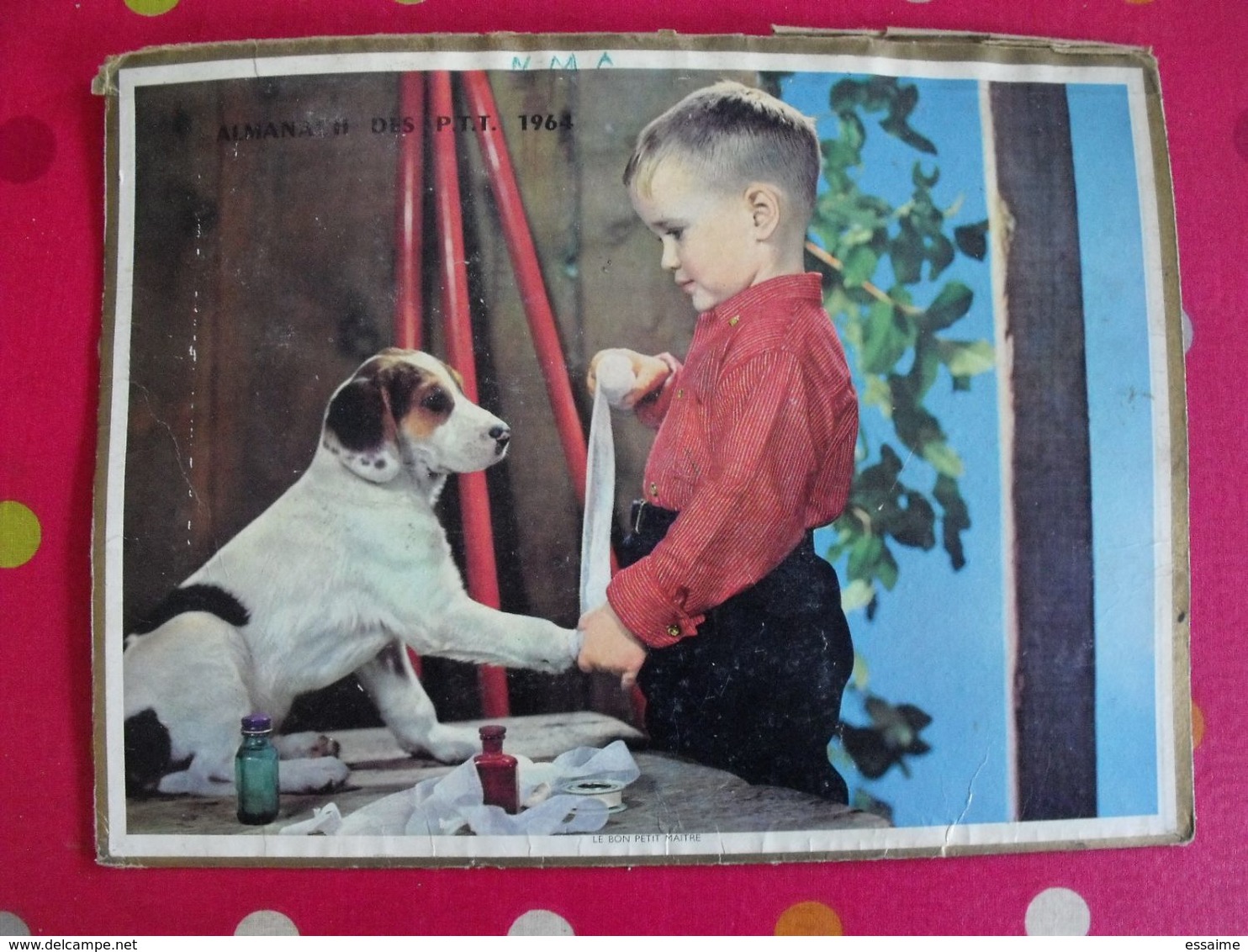 Almanach Des PTT. Cantal. Calendrier Poste 1964. Garçon Et Chien - Formato Grande : 1961-70