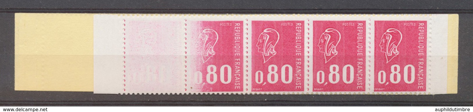 N° 1816, CARNET 0,80 Béquet, Trois Timbres Partiellement Imprimés, Rare X4532 - Ohne Zuordnung