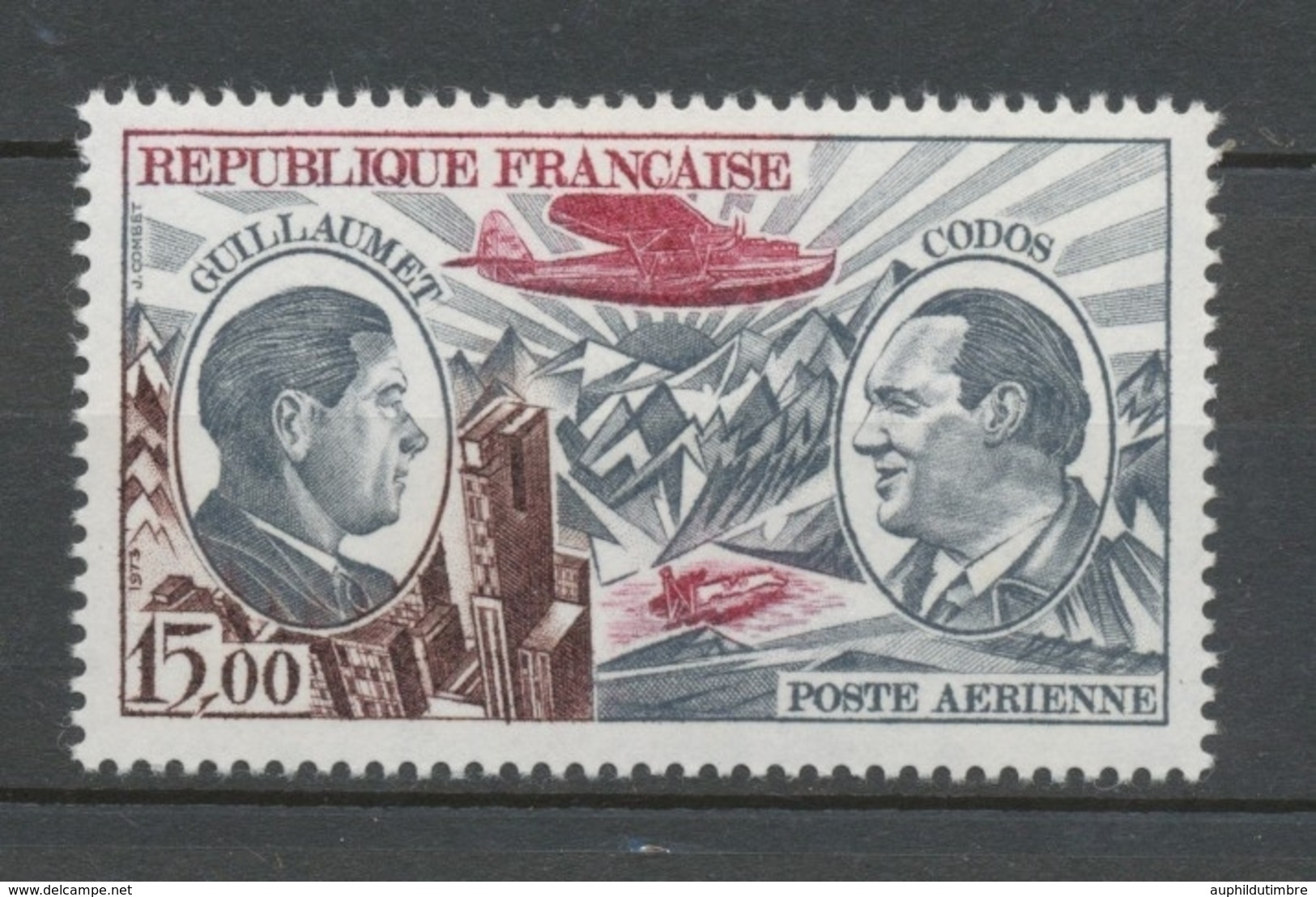 Guillaumet Et Codos Pionniers Poste Aérienne N°48 15f Gris -bleu/carmin/violet N** YA48 - 1960-.... Ungebraucht