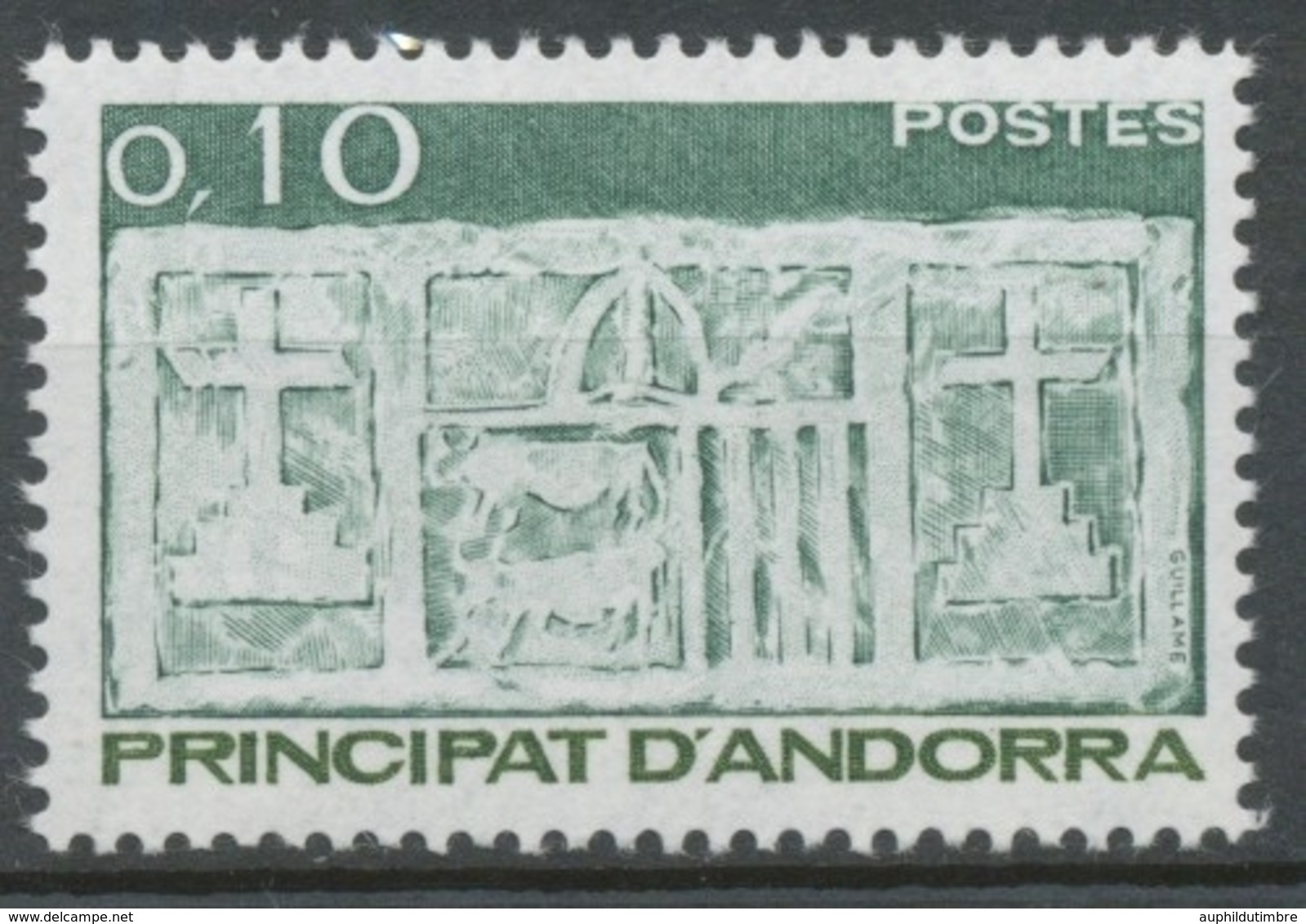 Andorre FR N°317 10c Vert Foncé/brun-olive N** ZA317 - Unused Stamps