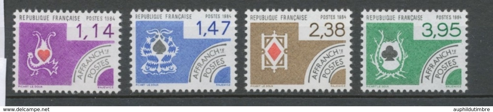 Préoblitérés N°182-185 Série Cartes à Jouer 1984 ZP182A - 1964-1988