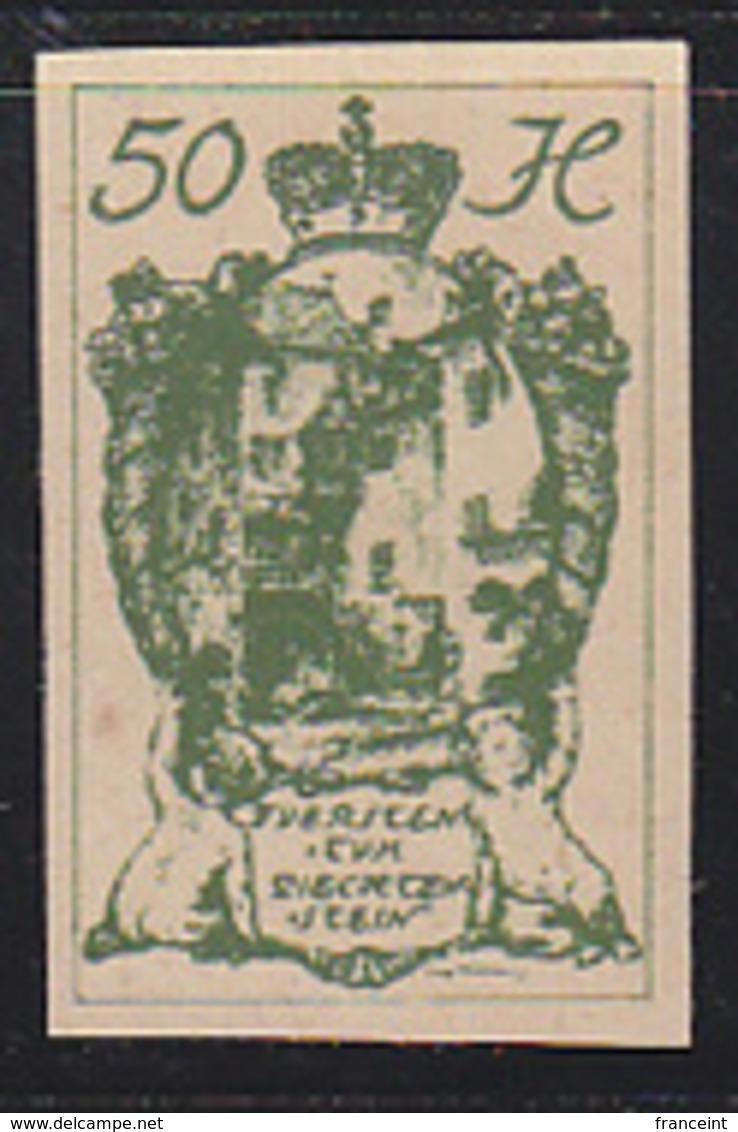 LIECHTENSTEIN (1920) Coat Of Arms. Imperforate Trial Color Proof In Dark Green. Scott No 35. - Essais & Réimpressions