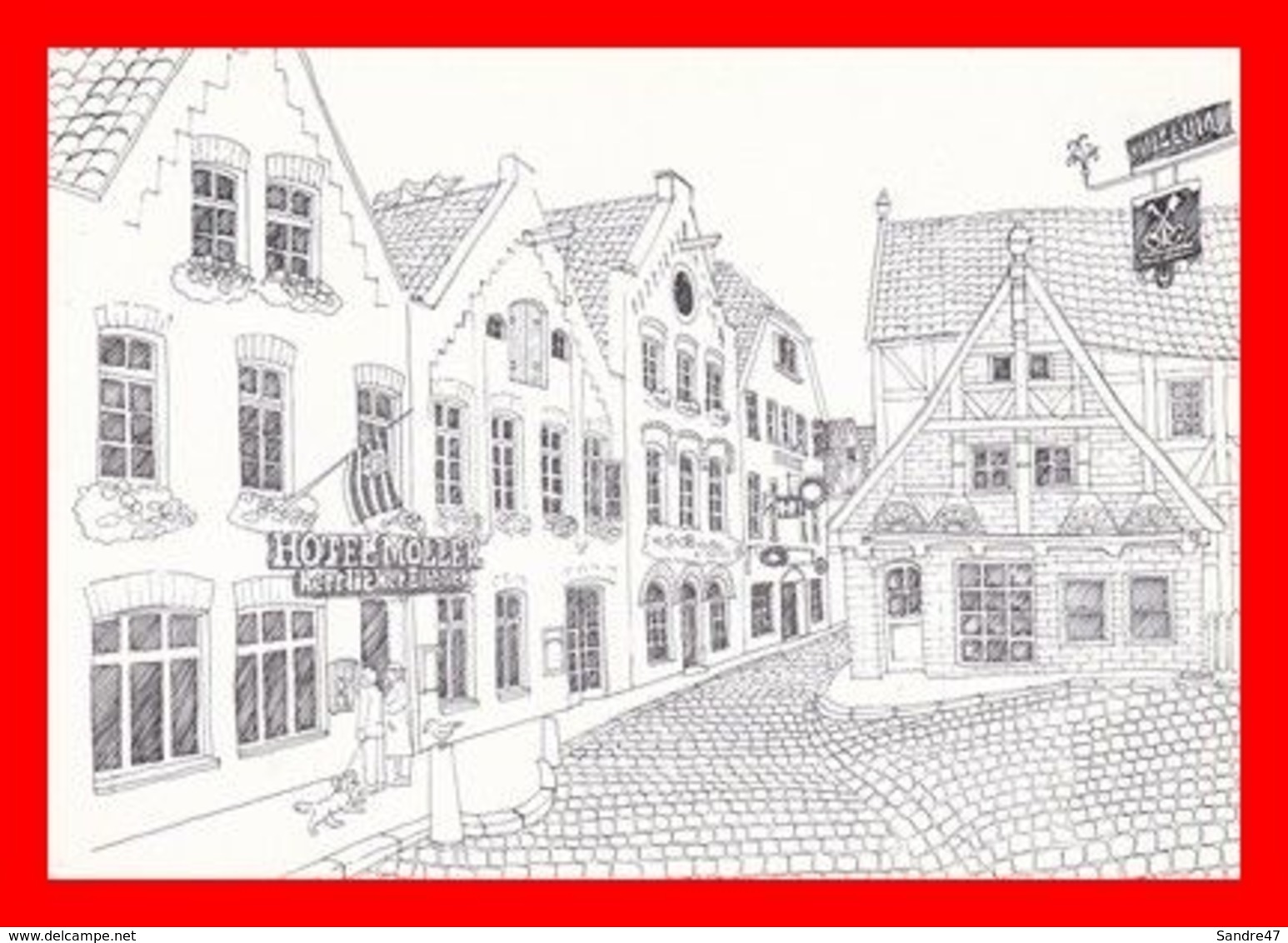 CPSM/gf  LAUENBURG (Allemagne) Illustrateur.?. Hotel Möller. Inhaber Helmut F.O. Carstens..*4099 - Lauenburg