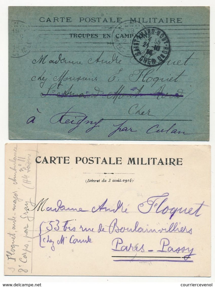 FRANCE - 9 Cartes FM D'un Même Expéditeur, Plupart Des Débuts Du Conflit, + 1 Pour Le Même Soldat - 1914 - Covers & Documents