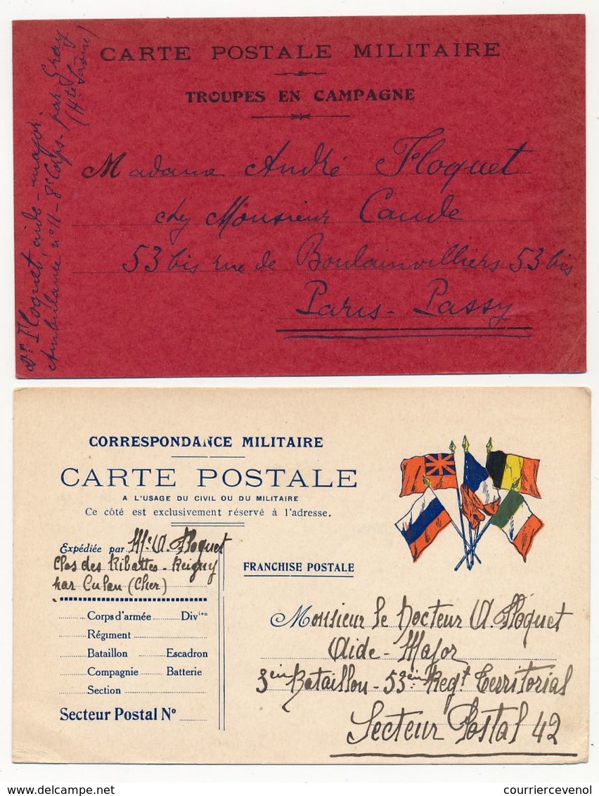FRANCE - 9 Cartes FM D'un Même Expéditeur, Plupart Des Débuts Du Conflit, + 1 Pour Le Même Soldat - 1914 - Cartas & Documentos