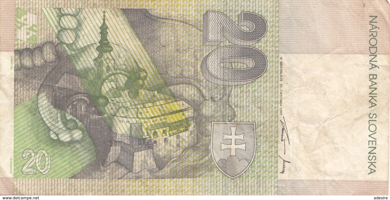 20 KORUN 1997?, BANKNOTE, Umlaufschein - Slovaquie