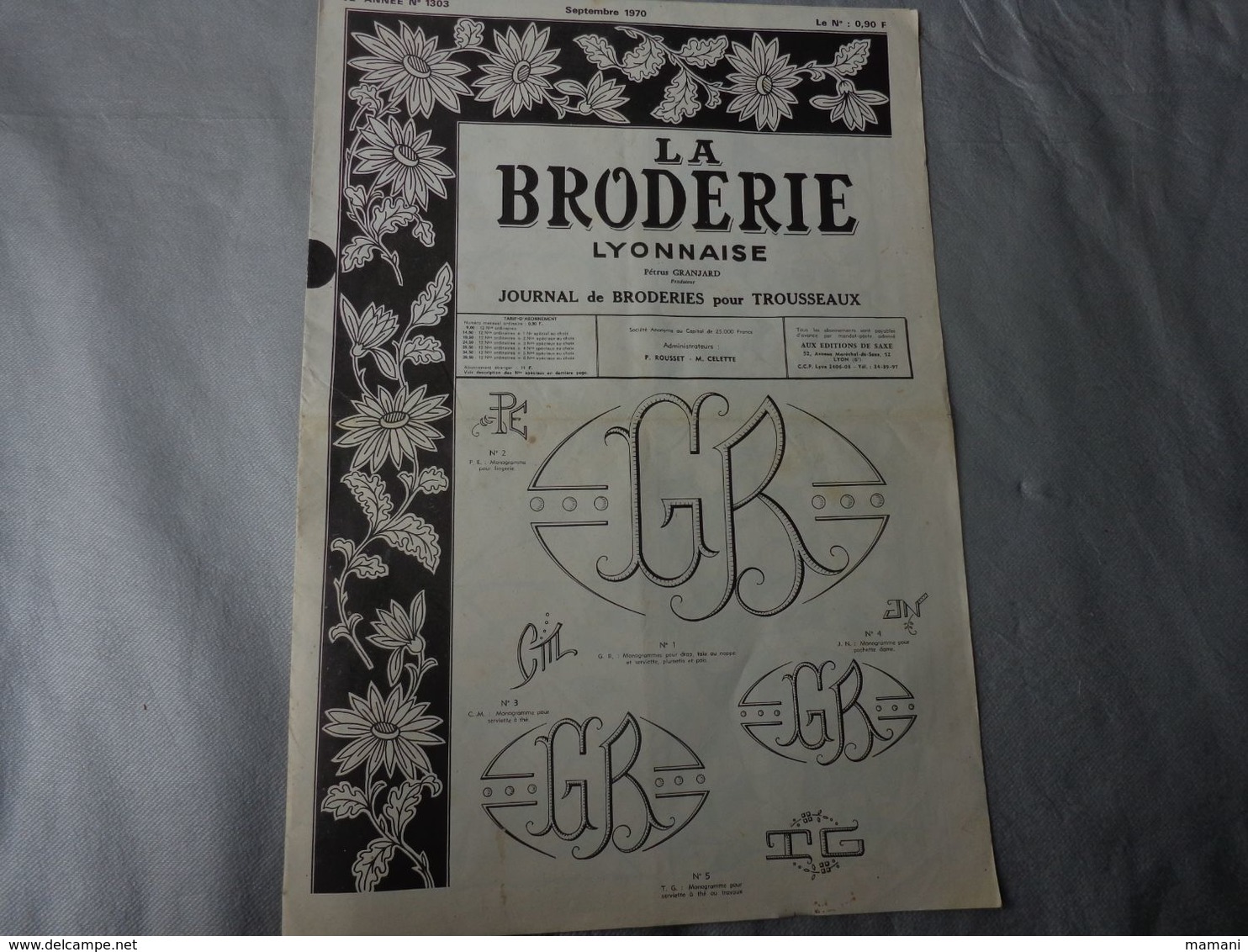 gros lot de 34 -la broderie lyonnaise-le journal des brodeuses-toute la broderie -initiales votre mode