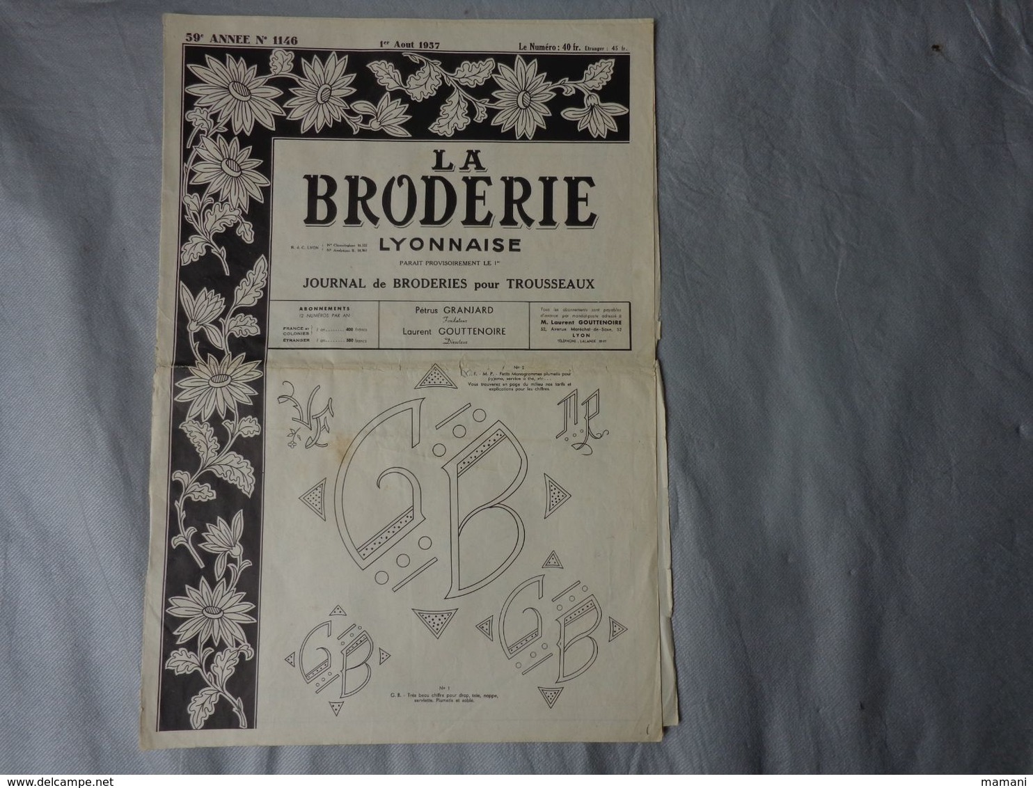 gros lot de 34 -la broderie lyonnaise-le journal des brodeuses-toute la broderie -initiales votre mode