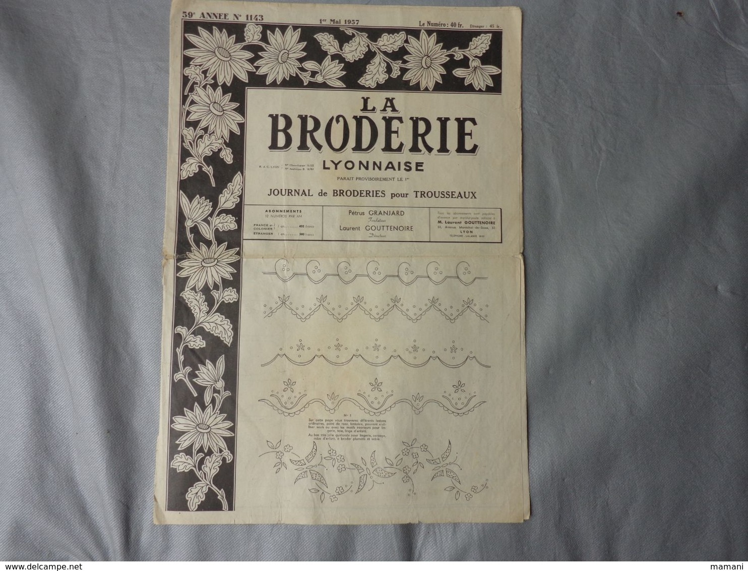 gros lot de 34 -la broderie lyonnaise-le journal des brodeuses-toute la broderie -initiales votre mode