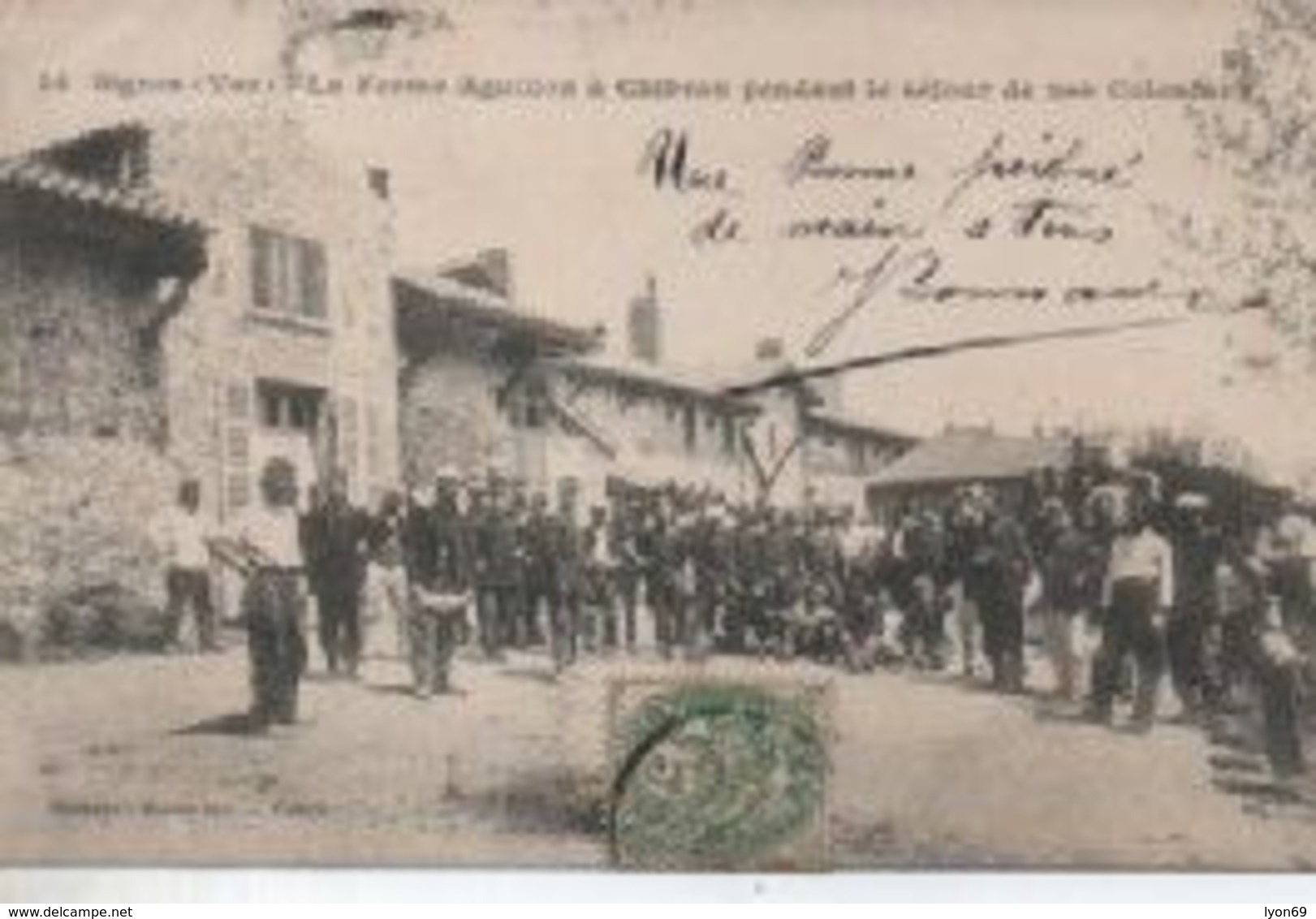 SIGNES  14  FRME AGUILLON  A CHIBRON  PENDANT LE SEJOUR DE NOS COLONIAUX - Signes