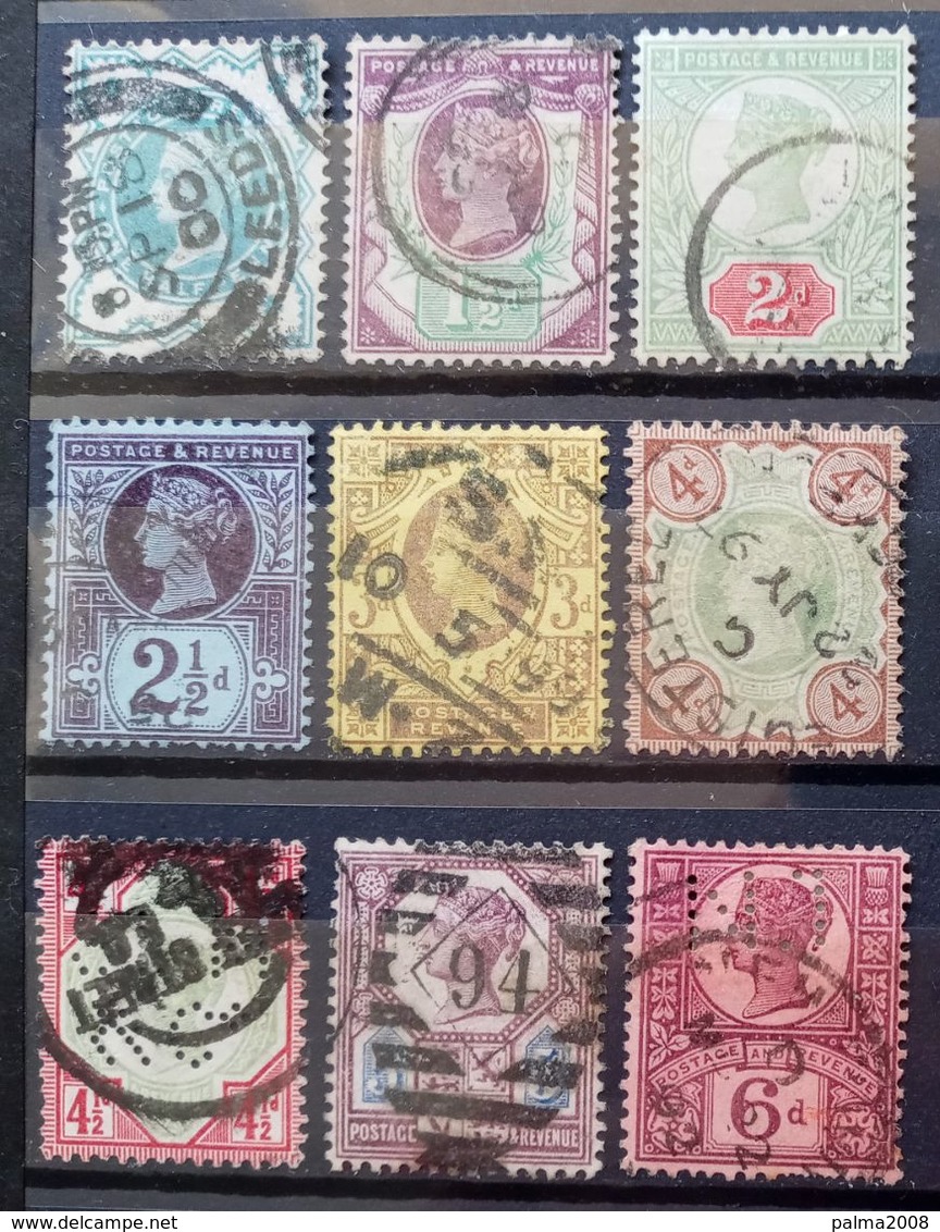 INGLATERRA - LOTE 9 SELLOS IVERT Nº 91 AL 100 - USADOS - LOS DE LA FOTO - Used Stamps