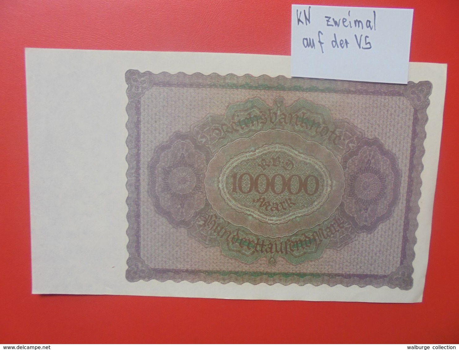 Reichsbanknote 100.000 MARK 1923 VARIANTE 2 SERIES 8 CHIFFRES CIRCULER (B.16) - 100.000 Mark