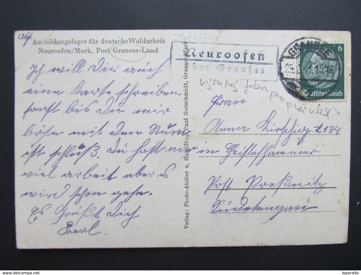 AK NEUROOFEN Mark Gransee Stechlin Postablage 1941   ///  D*44936 - Gransee