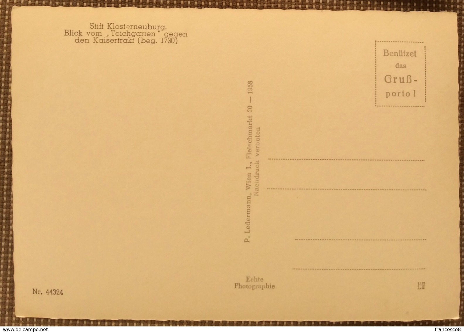 1960   STIFT KLOSTERNEUBURG BLICK VOM TEICHGARTEN GEGEN DEN KAISERTRAKT - Klosterneuburg