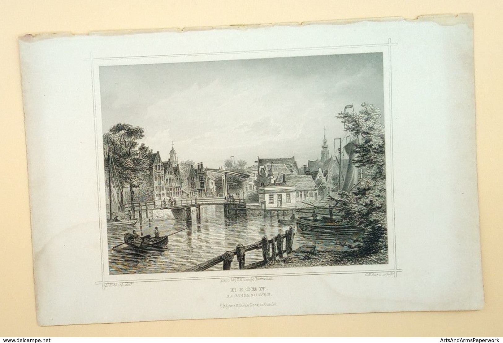 Hoorn Binnenhaven 1858/ Hoorn (NL) Inland Port 1858. Rohbock, Kurz - Art