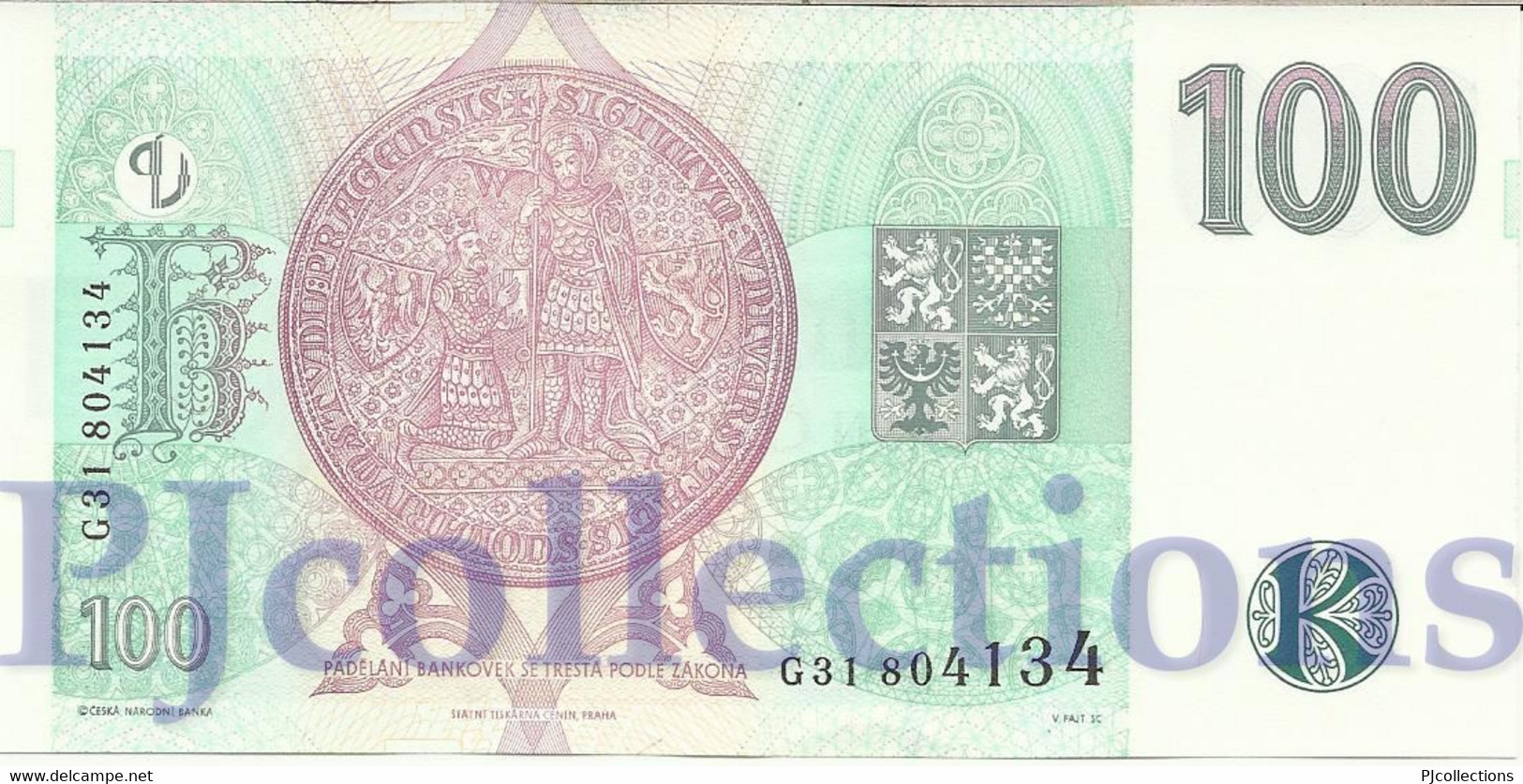 CZECH REPUBLIC 100 KORUN 1997 PICK 18e UNC - Tchéquie