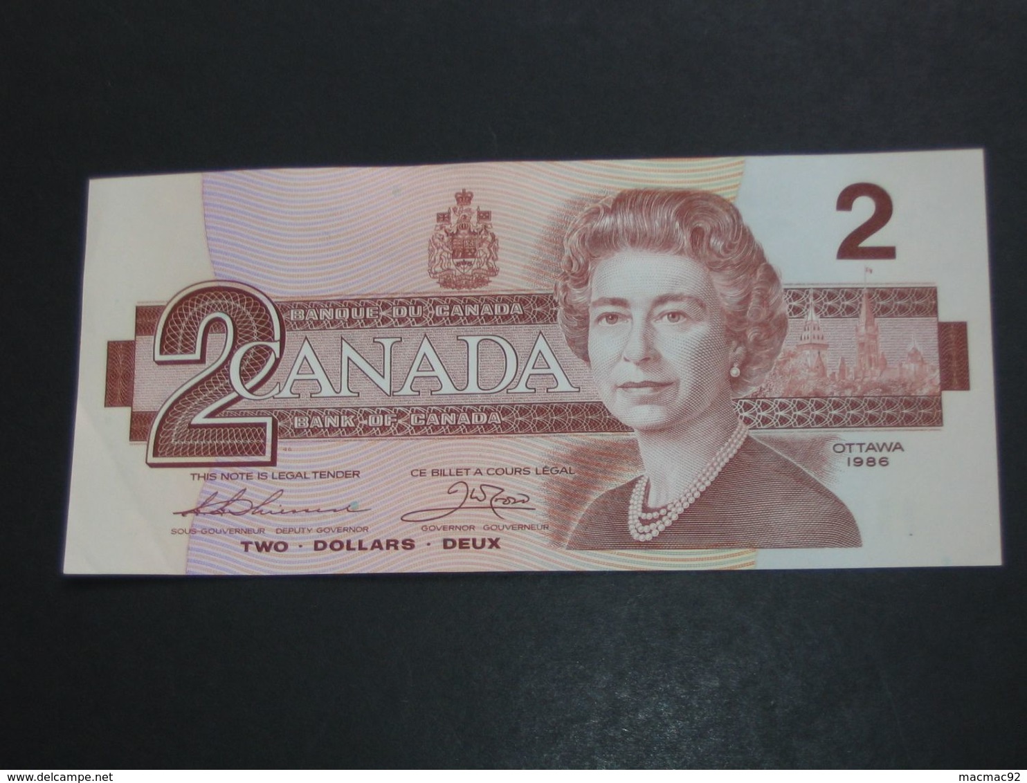 2 Dollars 1986  - Bank Of Canada - Banque Du Canada **** EN ACHAT IMMEDIAT ****  Billet Presque Neuf !!!!! - Canada