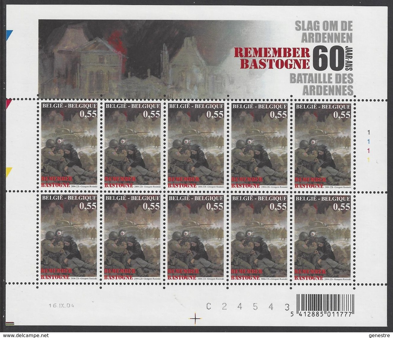 Belgique COB F3330 ** (MNH) - Planche 1 - 2001-2010