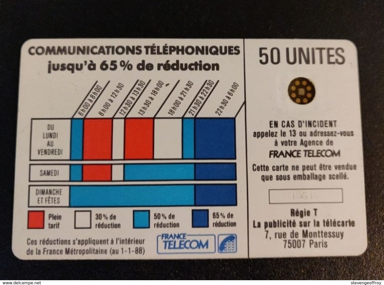 Télécarte 50 Unités France Télécom Bleu - Telefonschnur (Cordon)