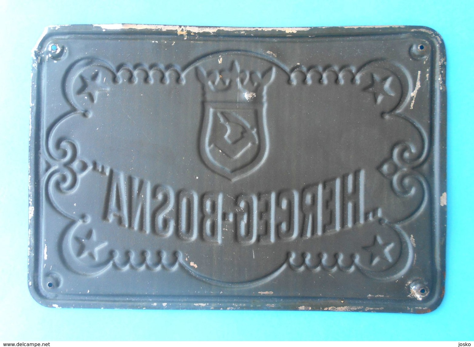 HERCEG-BOSNA - 1st Bosnia Insurance Company * Orig. Antique Sign 1910's * Compagnie D'assurance Versicherungsunternehmen - Insurance
