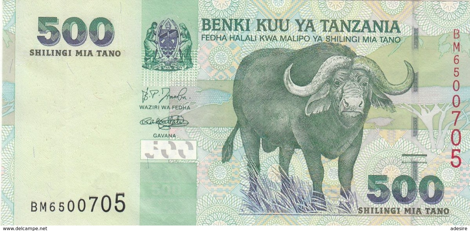 500 SHILLINGS TANZANIA BANKNOTE, Sehr Gute Erhaltung - Tanzania