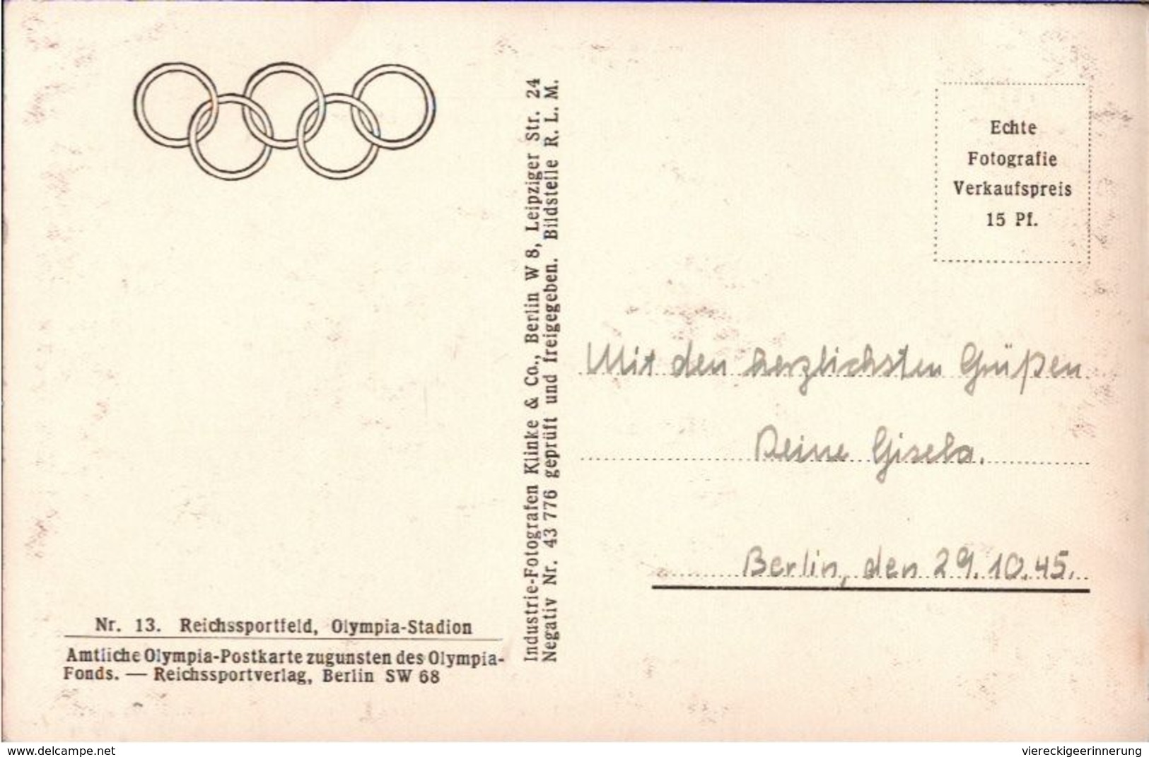 ! Alte Ansichtskarte Berlin, Olympia Stadion, Olymic Games Stadium, Luftbild Klinke & Co. - Olympic Games