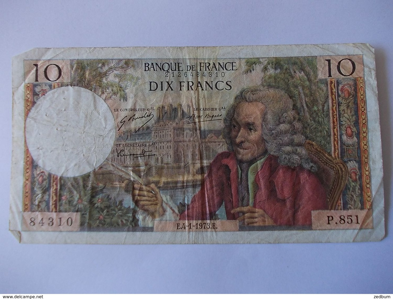 BILLET 10 Francs Voltaire P851 - 10 F 1963-1973 ''Voltaire''