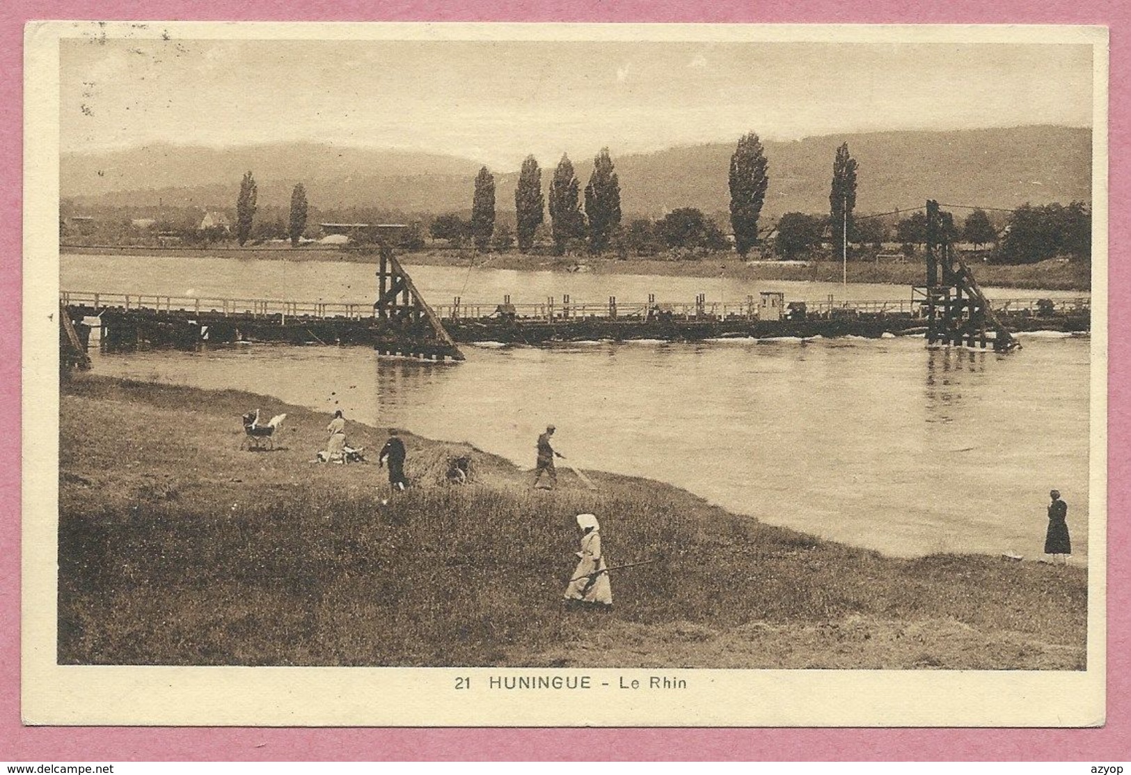 68 - HUNINGUE - Le Rhin - Pont - Huningue
