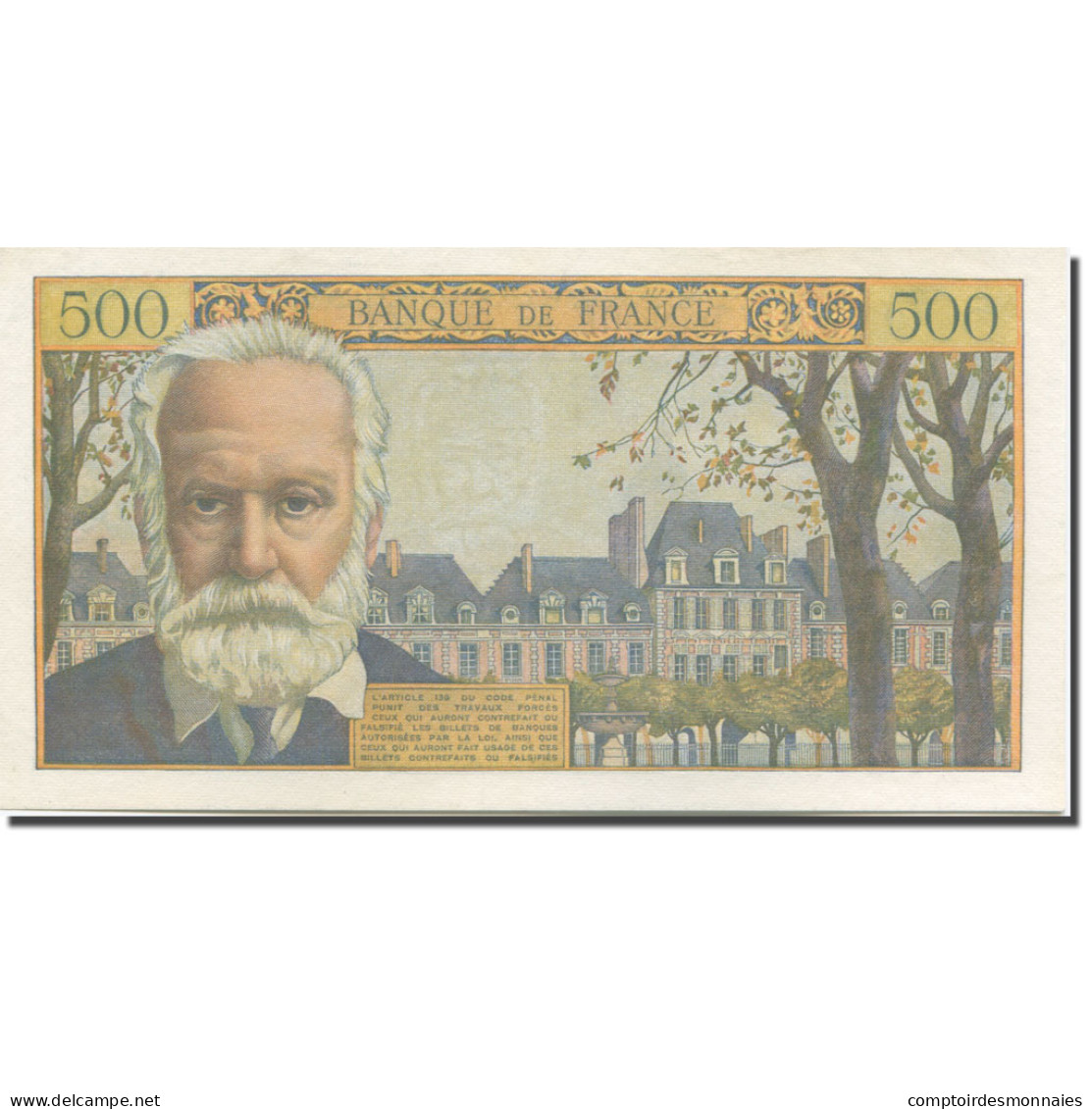 France, 500 Francs, Victor Hugo, 1958, 1958-02-06, SUP, Fayette:35.08, KM:133b - 500 F 1954-1958 ''Victor Hugo''