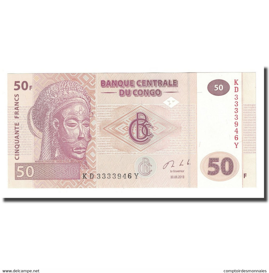 Billet, Congo Democratic Republic, 50 Francs, 2013, 2013-06-30, NEUF - Repubblica Del Congo (Congo-Brazzaville)