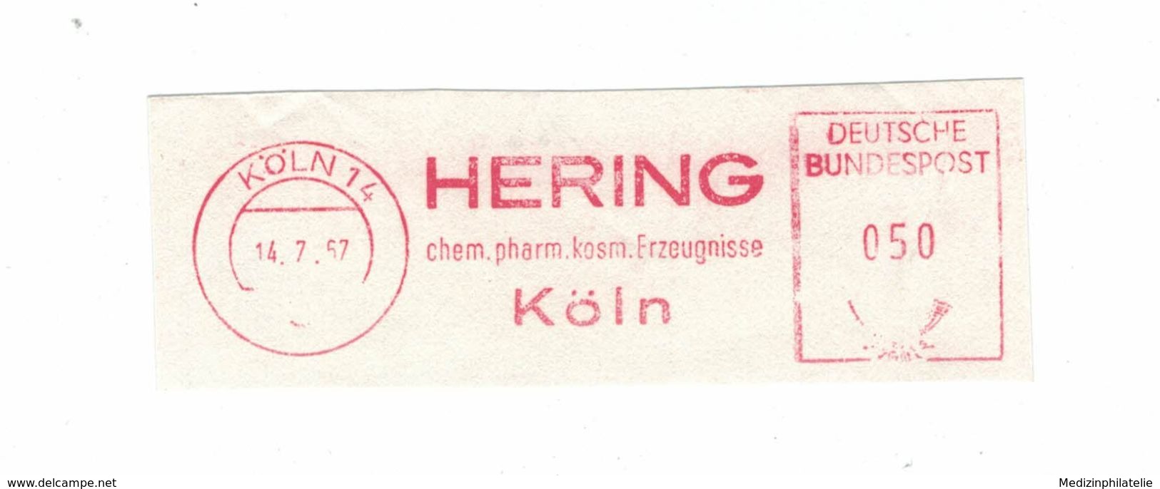 Briefausschnitt AFS - Köln 1957 - Hering Chemisch-Pharmazeutische Kosmetische Erzeugnisse - Pharmacy