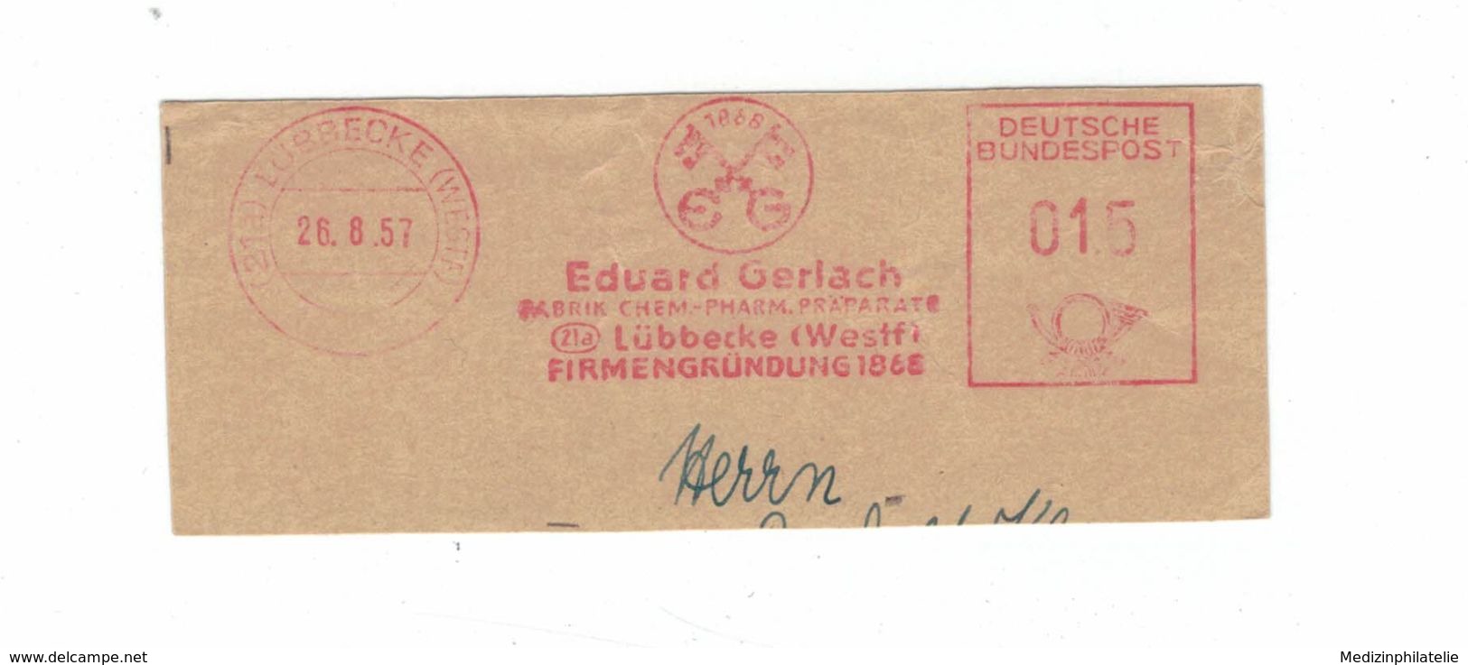 Briefausschnitt AFS - 21a Lübbecke Westfalen - Eduard Gerlach Chemisch-Pharmazeutische Präparate Firmengründung 1957 - Pharmacy