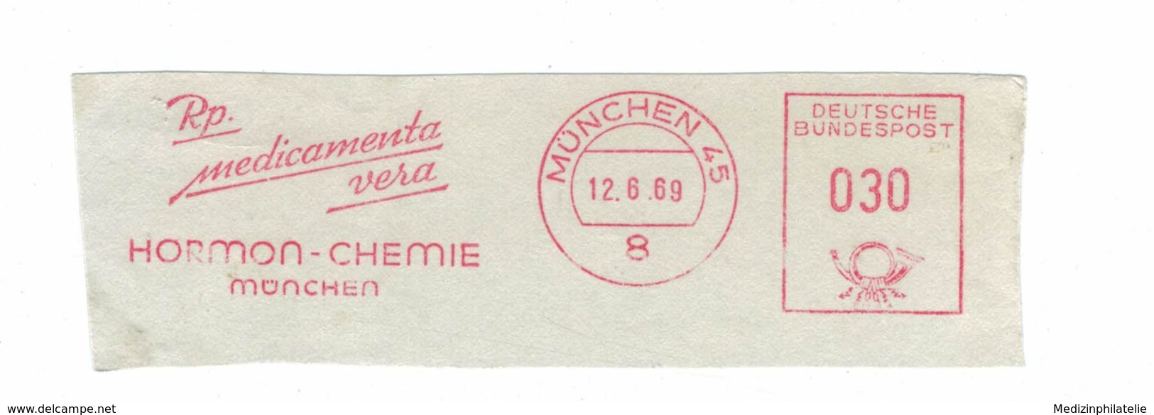 Briefausschnitt AFS - 8 München 1969 Rp. Medicamenta Vera - Hormon-Chemie - Pharmacy