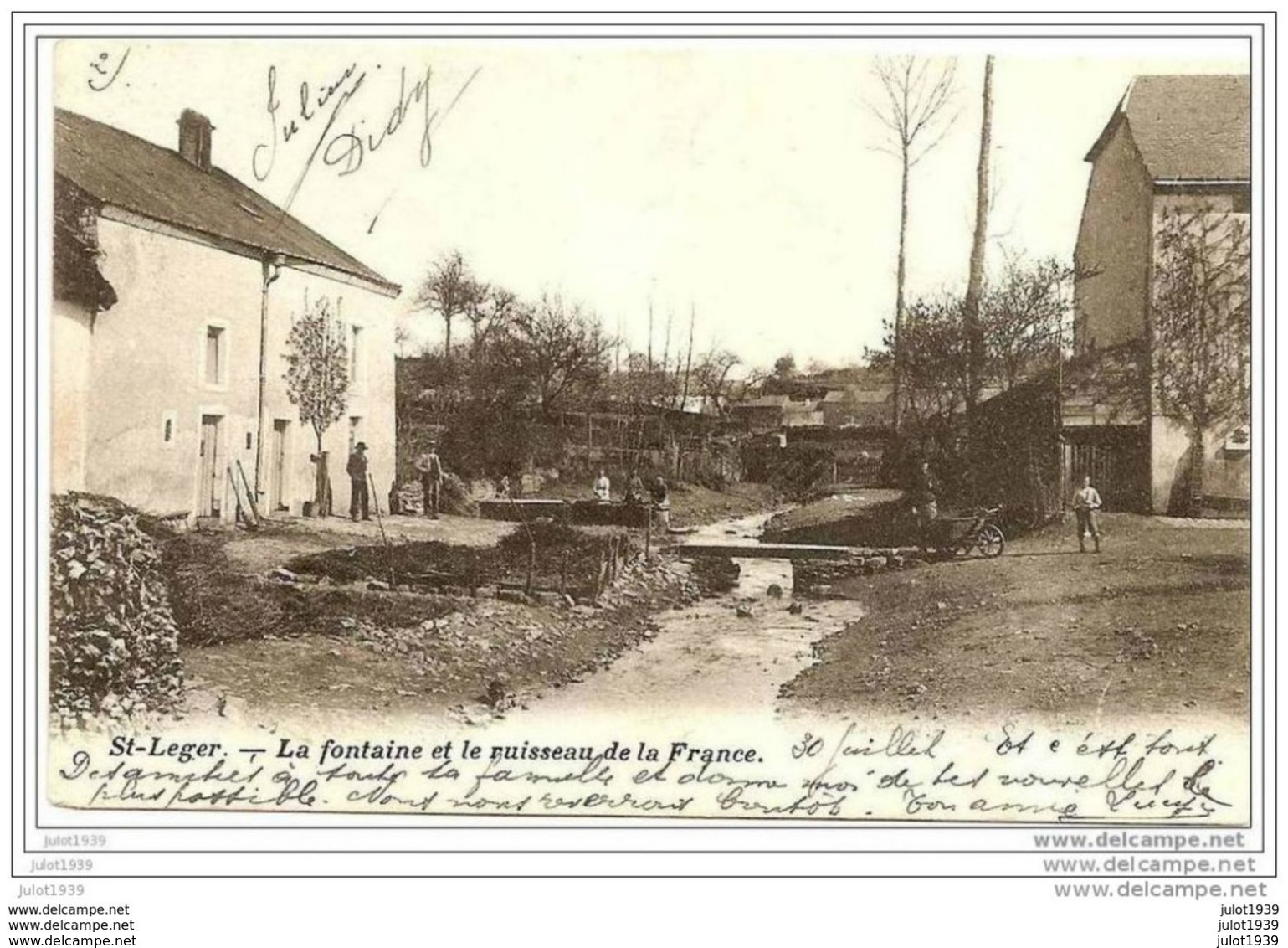 SAINT - LEGER ..-- Le Ruisseau De France . 1908 Vers BORGERHOUT ( Melle Marie POSENAER ) . Voir Verso . - Saint-Leger