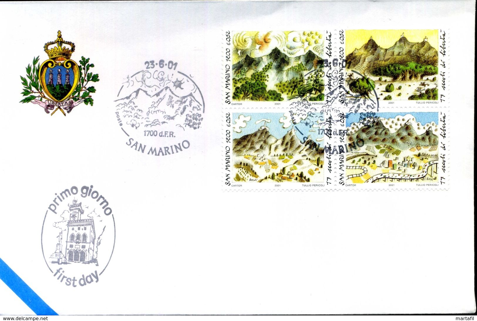 2001 SAN MARINO FDC - FDC