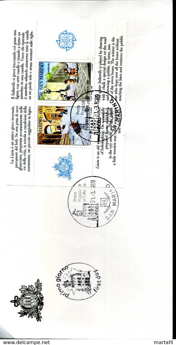 1989 SAN MARINO FDC - FDC