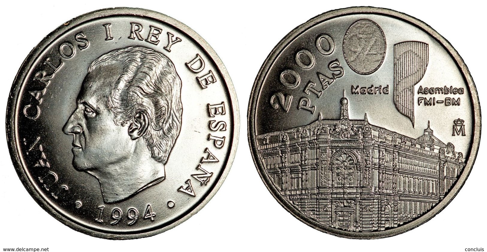 España 1994. Moneda 2000 Pesetas Plata. Asamblea FMI-8M. Banco De España - 2 000 Pesetas