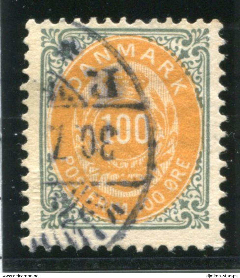 DENMARK 1903 Numeral In Oval 100 Øre Perforted 12¾, New Crown Watermark, Used.  Michel 31 I Z - Used Stamps