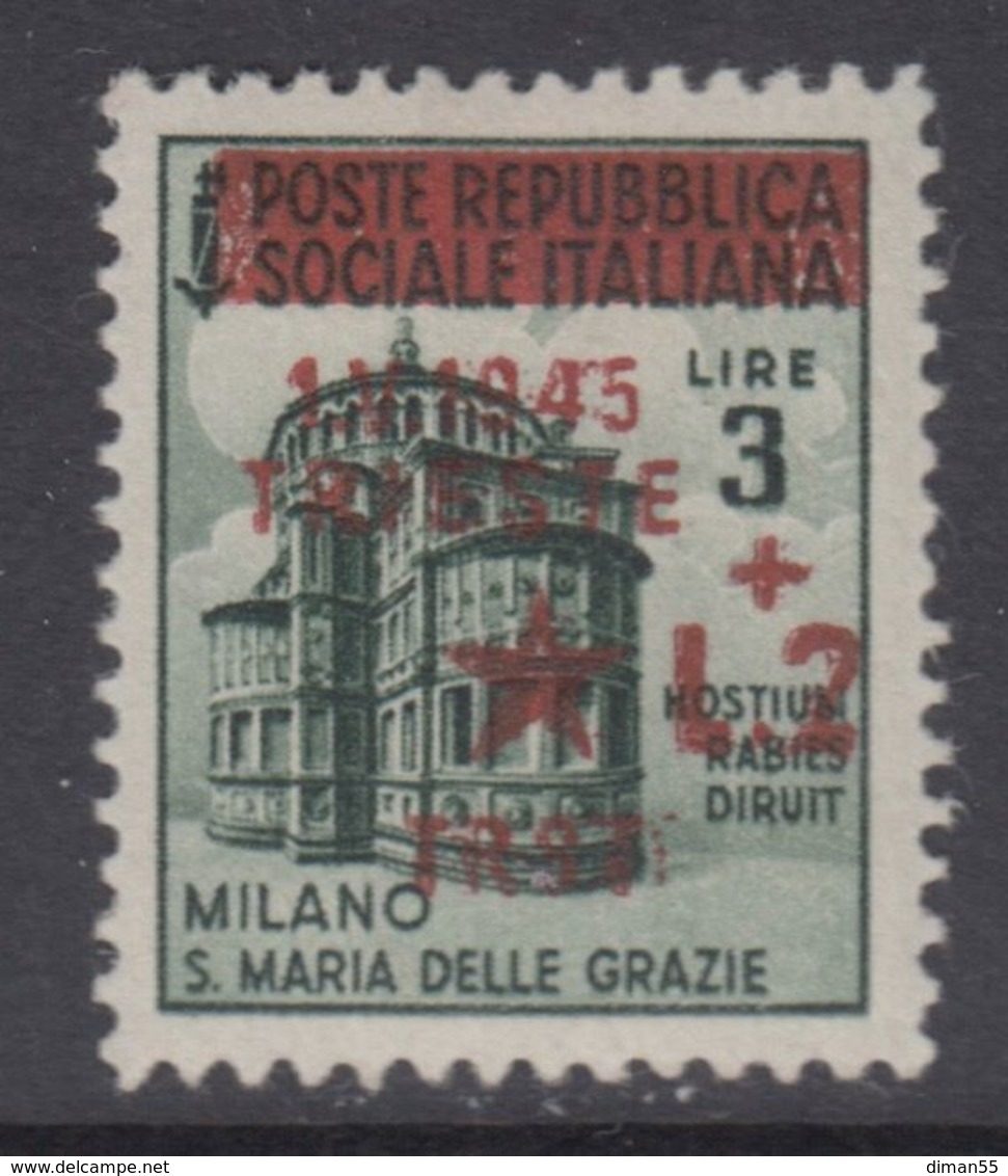 TRIESTE OCC. YUGOSLAVA - Sassone N.8ba - Cv 130 Euro - VARIETA' Parziale Doppia Soprastampa - Linguellato - MH* - Jugoslawische Bes.: Triest