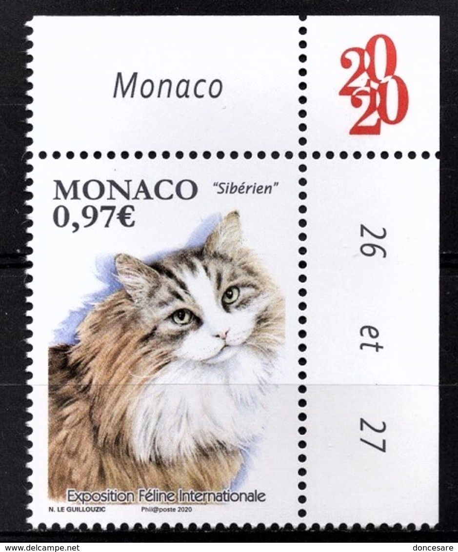 MONACO 2020 - Y.T. N° 3242 /  EXPOSITION FÉLINE INTERNATIONALE - NEUF ** - Unused Stamps