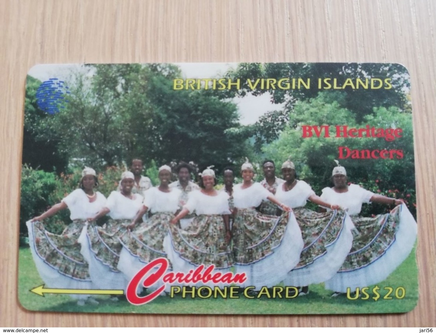 BRITSCH VIRGIN ISLANDS  US$ 20  BVI-103G   HERITAGE DANCERS       103CBVG     Fine Used Card   ** 2671** - Maagdeneilanden