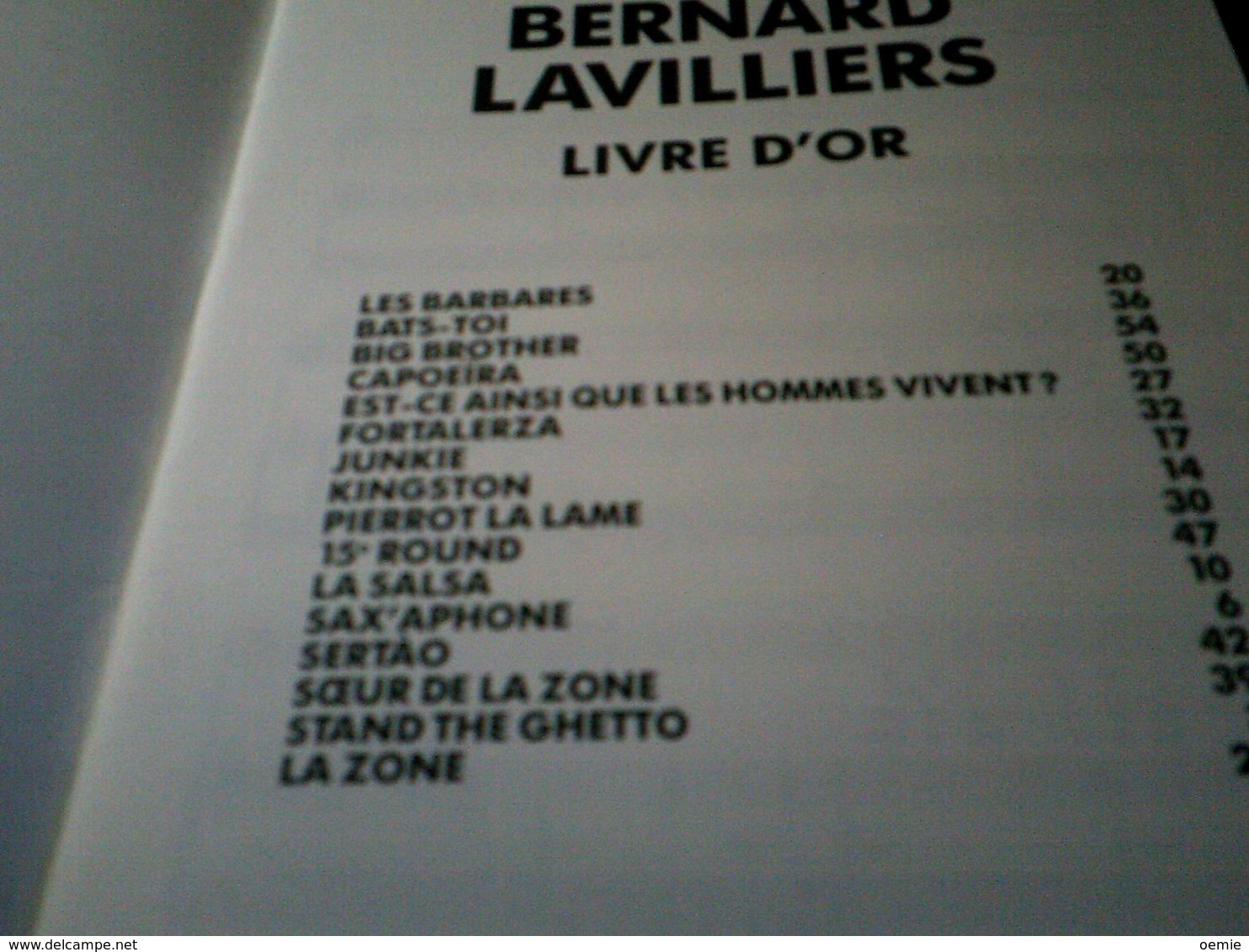 BERNARD  LAVILLIERS   °°  LIVRE D'OR   PARTITIONS - Filmmusik