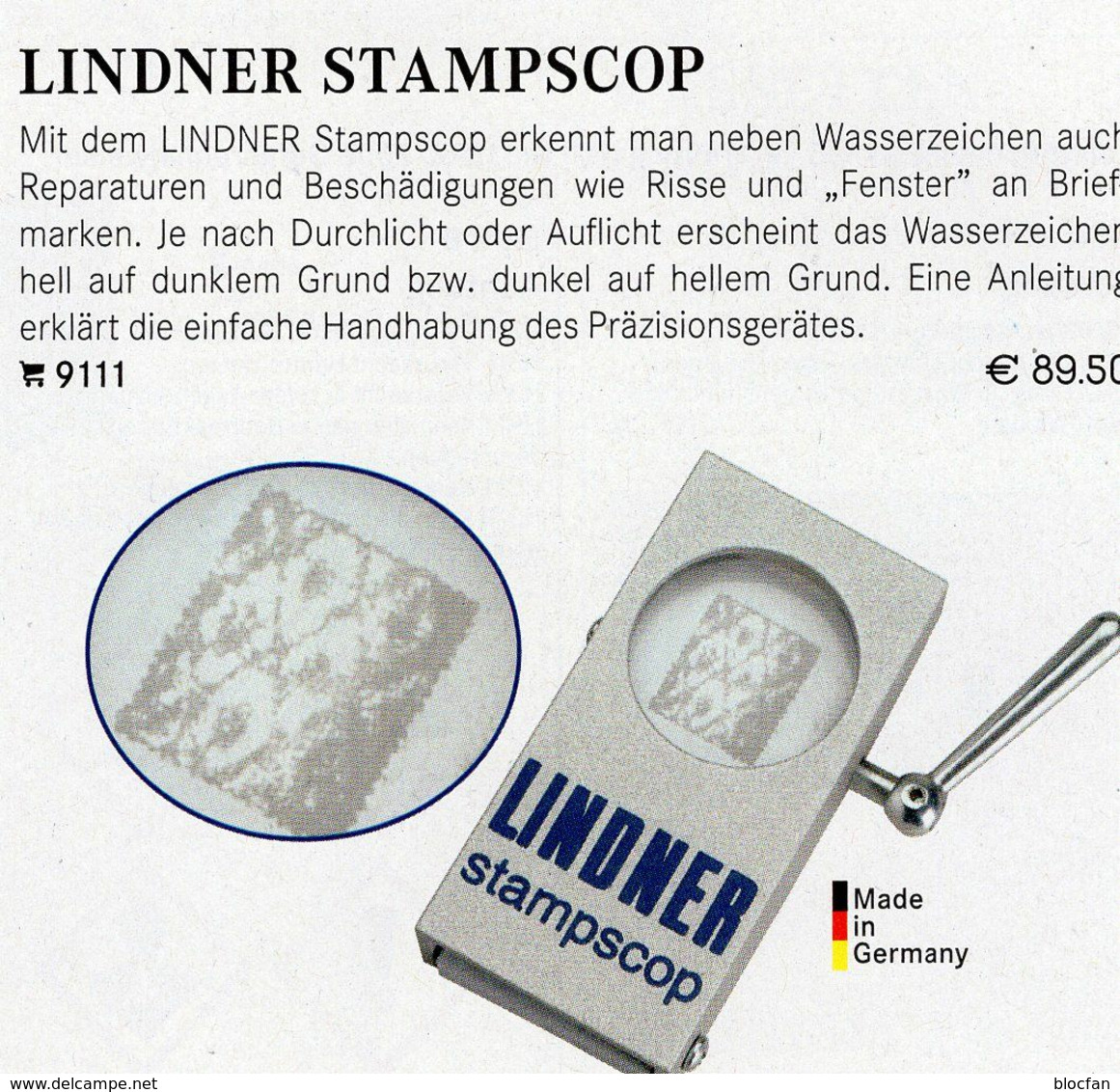 Wasserzeichen-Sucher STAMPSCOP Neu 90€ Prüfen Von WZ Auf Briefmarken Check Of Stamps Paper Wmkd. LINDNER Offer 9111 - Stamp Tongs, Magnifiers And Microscopes