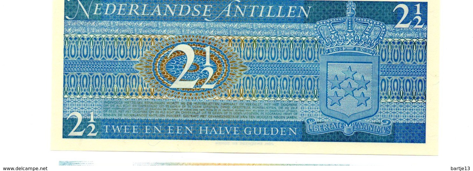 NEDERLANDSE ANTILLEN 2 1/2 GULDEN PICK 21a UNCIRCULATED - Antilles Néerlandaises (...-1986)