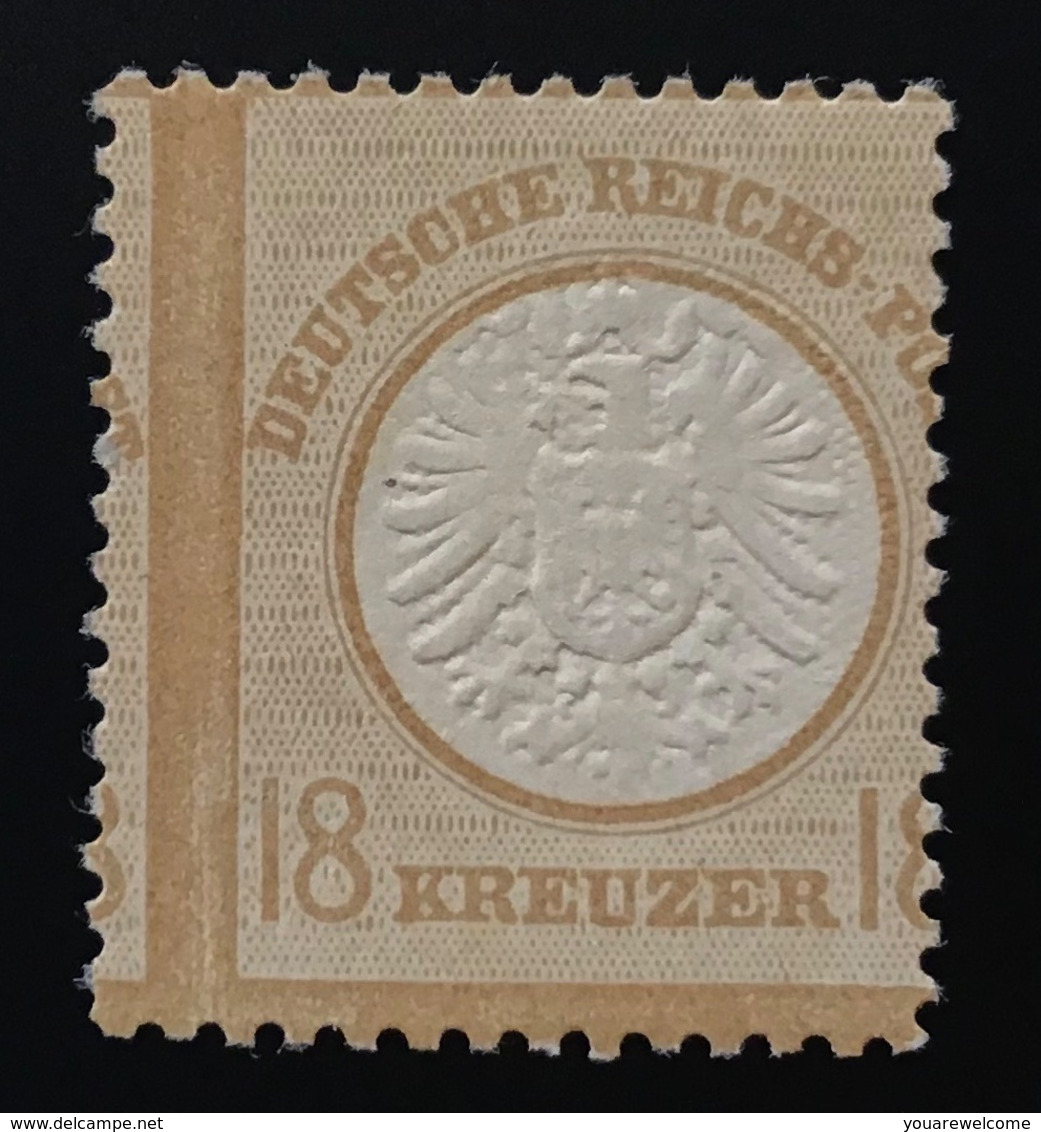 Deutsches Reich 28 VERSETZTE ZÄHNUNG RARITÄT 1872 18 Kr Großes Brustschild ~Postfrisch LUXUS FA BPP(Abart Variety Eagle - Nuovi