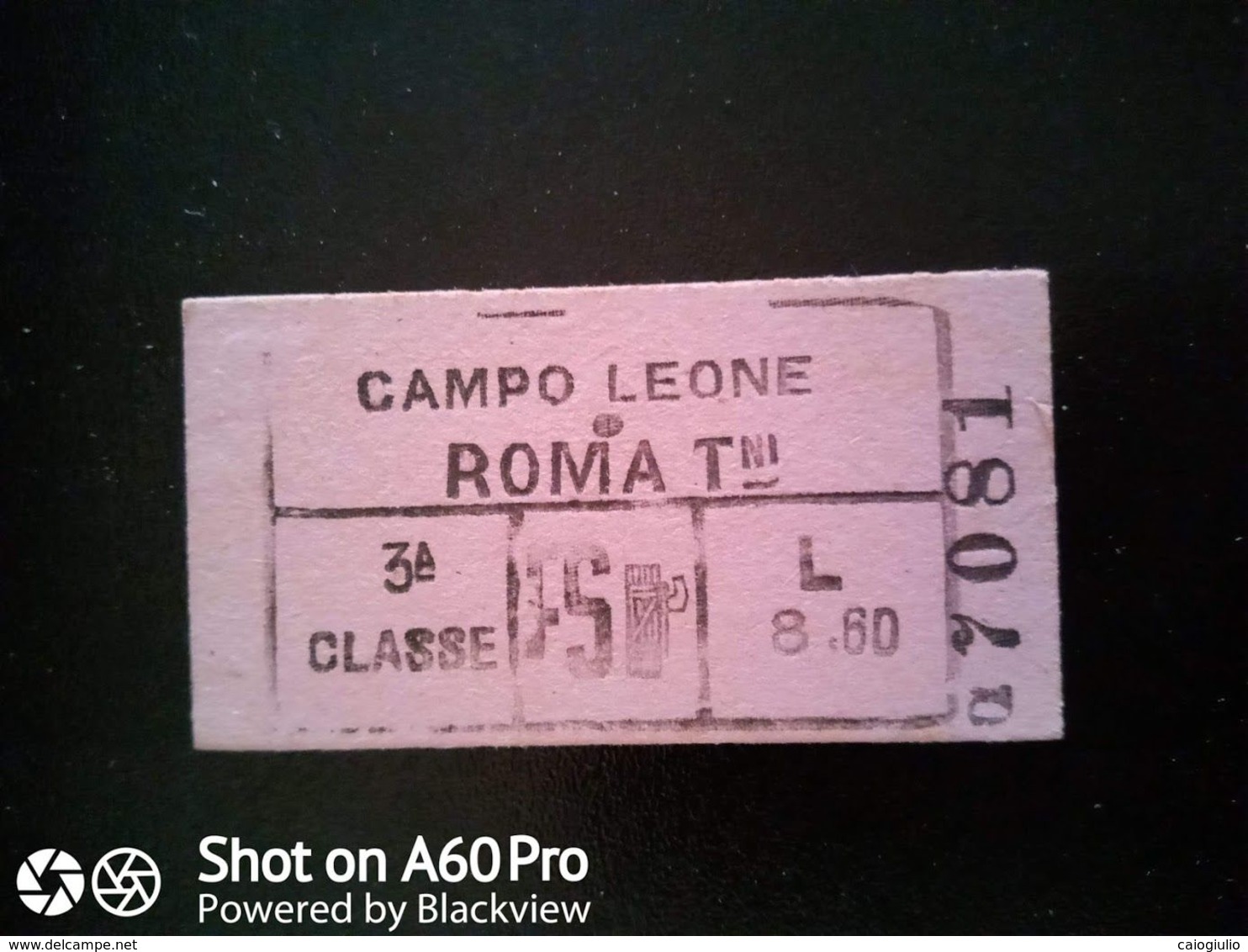 FASCISMO - BIGLIETTO - TICKET F.S. - FERROVIE DELLO STATO -  CAMPOLEONE  ROMA TERMINI  3a CL 1942 CON IMPRESSO FASCETTO - Europe